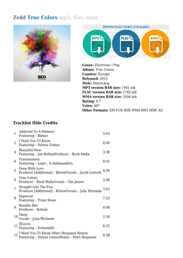 Zedd True Colors Mp3, Flac, Wma