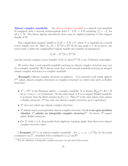 Almost Complex Manifolds an Almost-Complex Manifold Is A