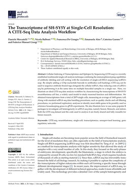 The Transcriptome of SH-SY5Y at Single-Cell Resolution: a CITE-Seq Data Analysis Workﬂow