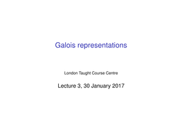 Galois Representations