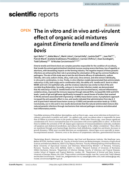 The in Vitro and in Vivo Anti-Virulent Effect of Organic Acid Mixtures
