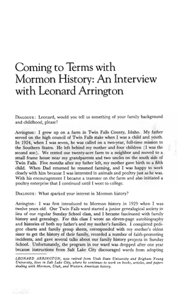 An Interview with Leonard Arrington