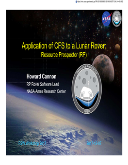 Application of CFS to a Lunar Rover: Resource Prospector (RP)