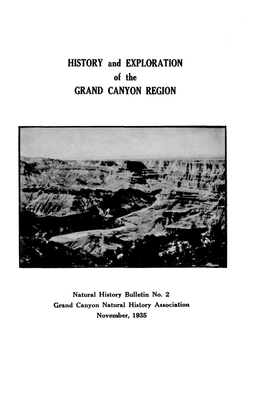 HISTORY and EXPLORATION of the GRAND CANYON REGION