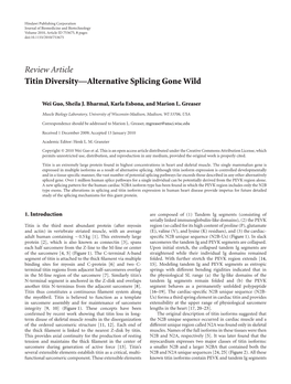 Titin Diversity—Alternative Splicing Gone Wild