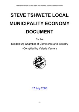 Steve Tshwete Local Municipality Economy Document