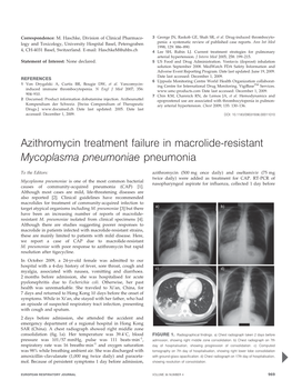 Azithromycin Treatment Failure in Macrolide-Resistant Mycoplasma Pneumoniae Pneumonia