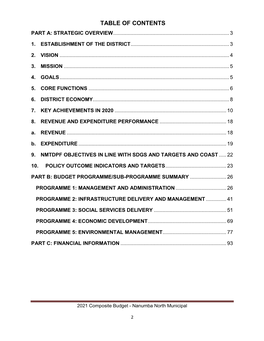 Table of Contents Part A: Strategic Overview