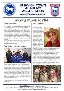 ITFC Academy Newsletter November 2015