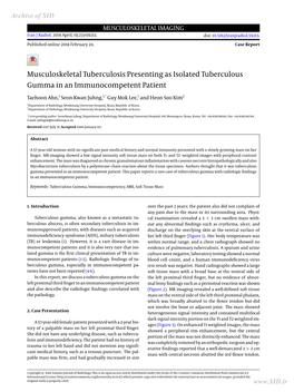 Musculoskeletal Tuberculosis Presenting As Isolated Tuberculous Gumma in an Immunocompetent Patient