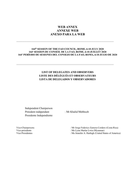 List of Delegates and Observers Liste Des Délégués Et Observateurs Lista De Delegados Y Observadores