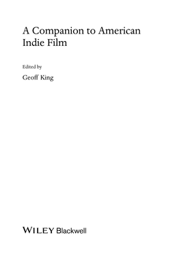 A Companion to American Indie Film