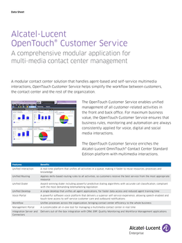 Opentouch Customer Service a Comprehensive Modular Application