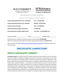Oncoplastic Lumpectomy