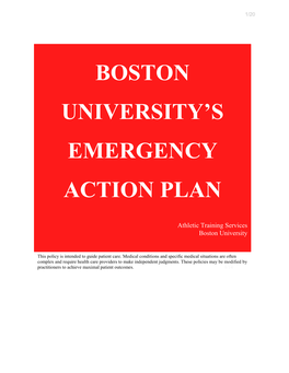 Boston University's Emergency Action Plan