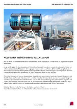 Willkommen in Singapur Und Kuala Lumpur!