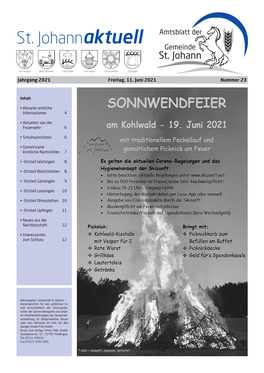 Amtsblatt Der Gemeinde St