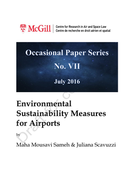 Environmental Sustainability Measures for Airports By