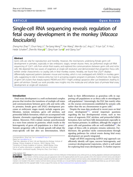 Single-Cell RNA Sequencing Reveals Regulation of Fetal Ovary