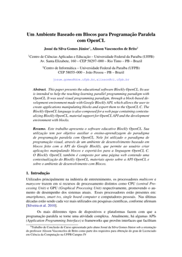 Um Ambiente Baseado Em Blocos Para Programaç ˜Ao Paralela Com Opencl