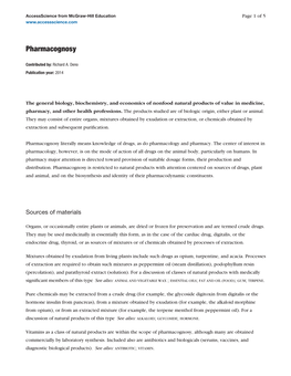 Pharmacognosy