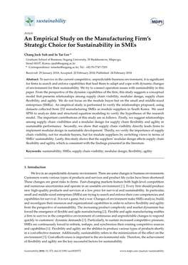 An Empirical Study on the Manufacturing Firm's Strategic