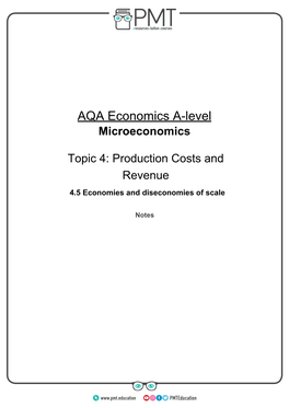 E) Economies and Diseconomies of Scale