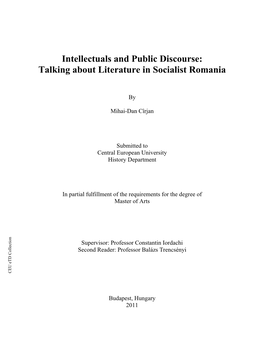 Intellectuals and Public Discourse