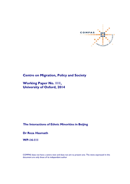 Centre on Migration, Policy and Society Working Paper No. 111