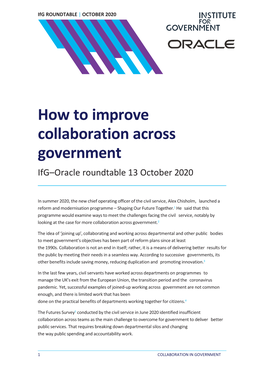 How to Improve Collaboration Across Government (PDF)