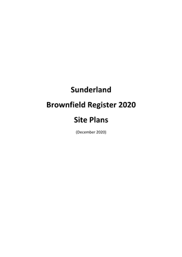 Sunderland Brownfield Register 2020 Site Plans