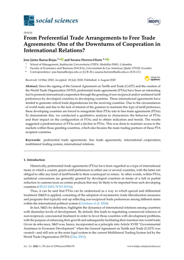 From Preferential Trade Arrangements to Free Trade Agreements: One of the Downturns of Cooperation in International Relations?