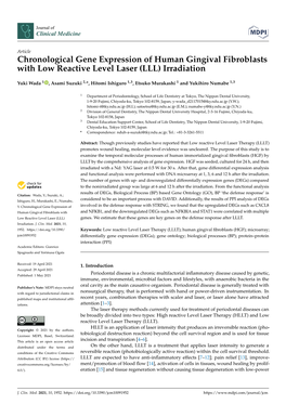 Chronological Gene Expression of Human Gingival Fibroblasts with Low Reactive Level Laser (LLL) Irradiation