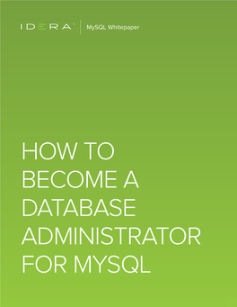 How to Become a Database Administrator for Mysql