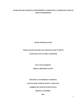 Estrategia De Comunicación Deportiva Como Nueva Alternativa Para El Éxito Futbolístico