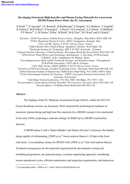 Developing Structural, High-Heat Flux and Plasma Facing Materials for a Near-Term DEMO Fusion Power Plant: the EU Assessment