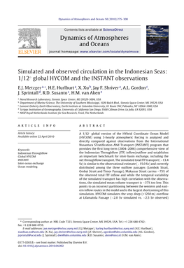 1/12Â° Global HYCOM and the INSTANT Observations