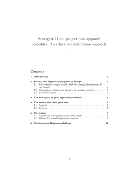 Stuttgart 21 Rail Project Plan Approval Procedure. an Ethical Considerations Approach
