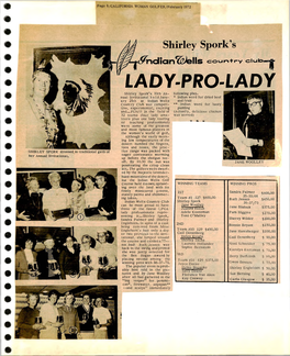 LADY-PRO-LADY Shirley Spork’S 10Th An­ Following Play