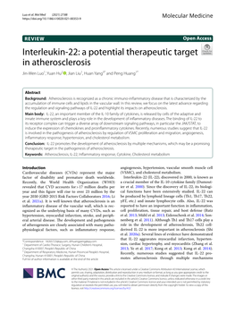 Interleukin-22: a Potential Therapeutic Target in Atherosclerosis