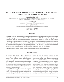 Survey and Monitoring of Ice Patches in the Denali Highway Region Figure 2