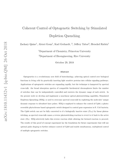 Coherent Control of Optogenetic Switching by Stimulated Depletion