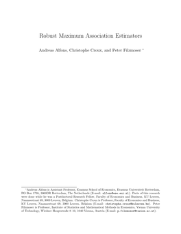 Robust Maximum Association Estimators