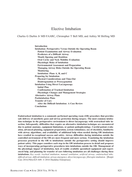 Elective Intubation