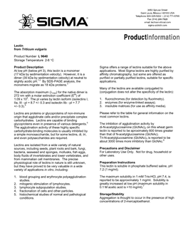 Lectin from Triticum Vulgaris (Wheat) (L9640)
