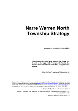 Narre Warren North Township Strategy