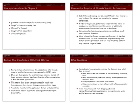 Concepts Introduced in Chapter 7 Reasons for Adoption of Domain SpeciC Architectures