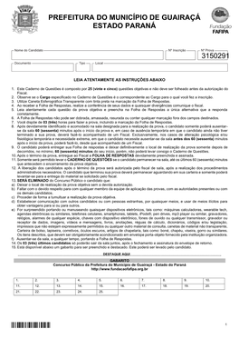 3150291 Prefeitura Do Município De Guairaçá