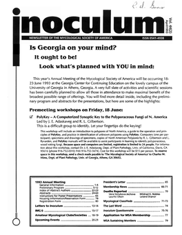 April 1993 Algologists Over the Years, a Good Database of Information Concerning the Annual Cycles of Thes'e Organisms Would Have Been Known