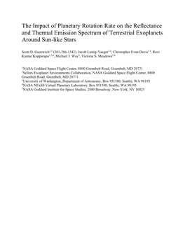 The Impact of Planetary Rotation Rate on the Reflectance and Thermal Emission Spectrum of Terrestrial Exoplanets Around Sun-Like Stars